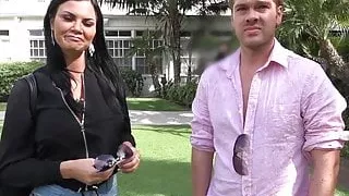 Jasmine Jae brings her young boy toy along for a POV fucking