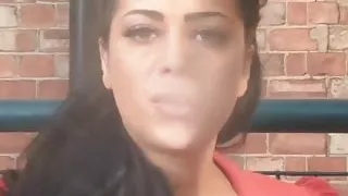 Busty Honey Smoking