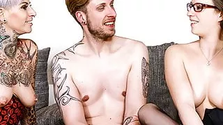 HITZEFREI Threesome with two hot German babes