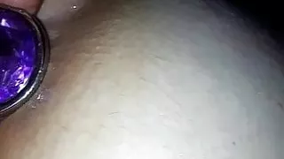 BBW Toy in cunt butt plug in arse