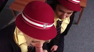 Dominant schoolgirl humiliate naked teacher