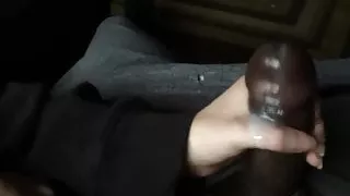 Black dick having a nice handjob