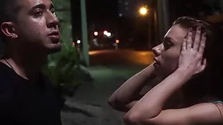 Young vixen Anya Olsen tied up and doggystyled in public