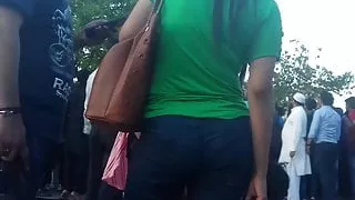 Bellyful Girl in Tight Jeans