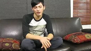 Good looking backdoor bandit strokes his cock and cumshots