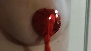 Red Head Talking  abusing saggy tits worn out