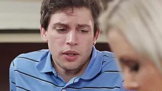 Blonde MILF with huge tits Nina Elle rides Alexs hard cock