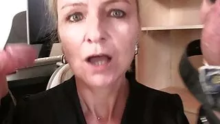 Old skinny blonde granny double penetration