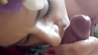 Hijab cum and swallow