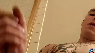 Inked thug Blinx gives naughty looks while masturbating