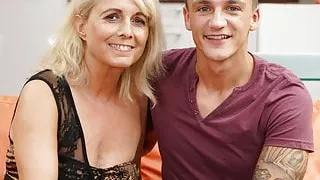 Blonde mature and her young lover