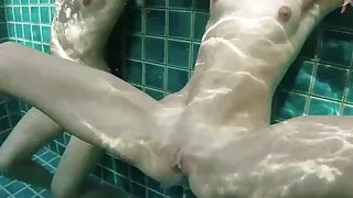 Paradise Gfs - Twins get fucked in swimming pool P2