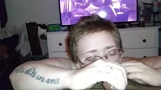 Chubby bbw pawg sucks and titty fucks my bbc