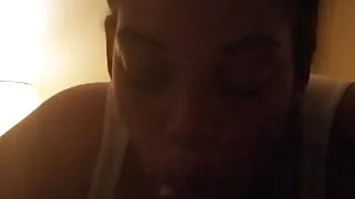 Late night dick sucking from the wife