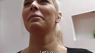 Guy counts cash while hot girlfriend has sex with stranger