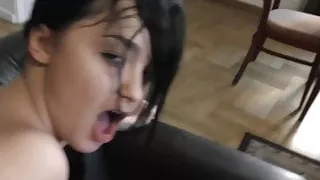 Pretty brunette fucked by stranger to earn cash for ring