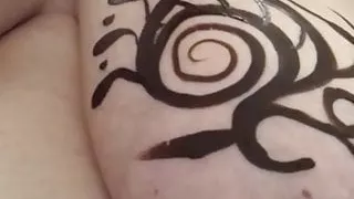 Erotic breast and nipple painting