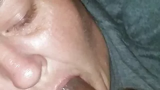 White chick happy to slob