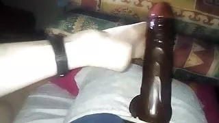 Stroking my dildo with my Foot.