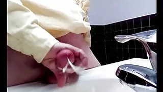 public washroom jerking and prostate poking