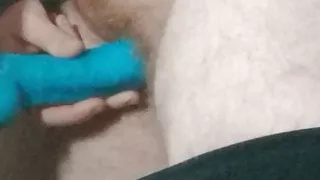 Teasing Pussy With Mounted Dildo