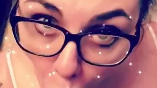 Sucking my big dildo