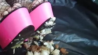 Lady L crush apples with pink sexy mules