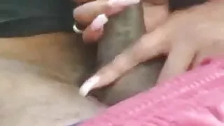 Black couple having fun on cam