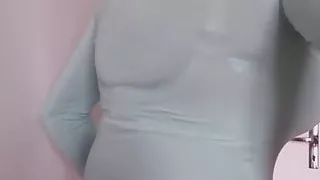 sexy big breasts under a tight sweater