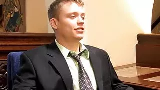 Young boss Micah Andrews hammers gay employee and cumshot