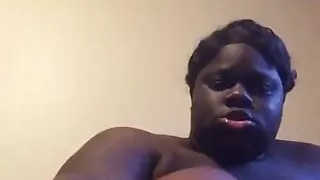 Ebony pounds pussy till she cums and cream