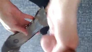 Cumshot on high heels