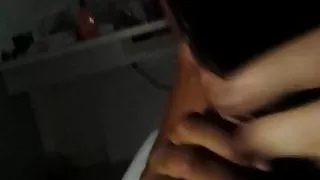 Thai girl sukin that big white cock