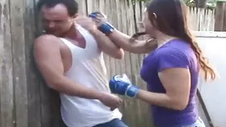Cindy Breaks a Fighter - Outdoor Beatdowns and Facebusting