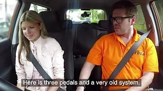 Fake Driving School Hot and lonely blonde Russian fucked