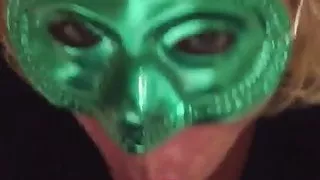 Sucking dick in a mask