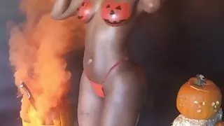 Happy Halloween Beautiful Ebony Shaking (No Sound)