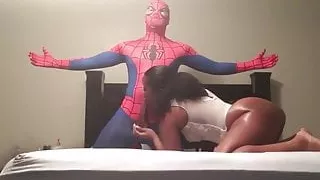 Black Spiderman Fucks Big-Booty Ebony bitch in Sex-Tape