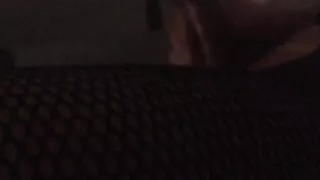 Wank Cock & Cum in Fishnet Stockings