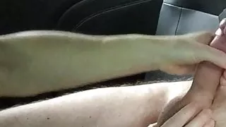 Wife car wank