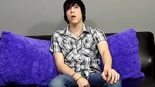 Emo fingers his ass and masturbates after being interviewed