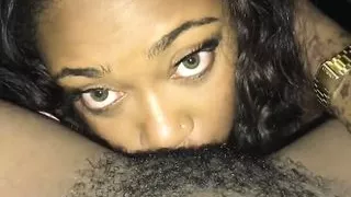 Cute Girl Eating A Hairy Black Pussy