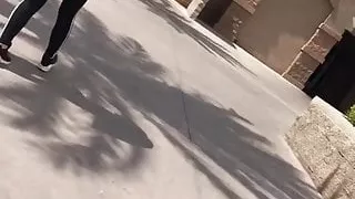 Young blonde in leggings