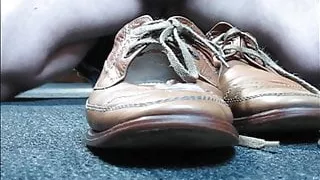 Dress Leather Shoes wank and cumshot, compilation