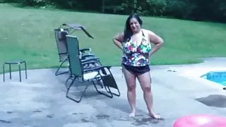 Me and My BUSTY 50yo Desi Aunty FWB At The Pool
