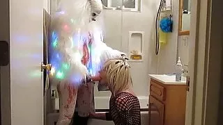 Bitch strapon clown fucking her sissy...