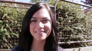 Horny slut goes to his place for shagging