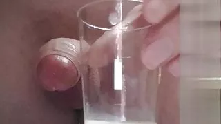 multiple ruined orgasm cum milking wank and cum in glass
