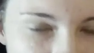 Girl really enjoys a facial