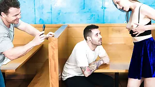 Colombian Teen Izzy Lush fucks random guy in a diner